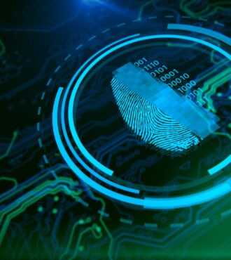 Access,Control.,Fingerprint,Security.,Cybersecurity,And,Information,Technology.,Blue,,Green