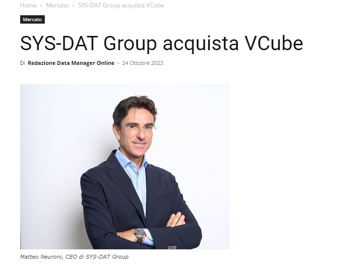 data manager online sys-dat group acquista VCUBE